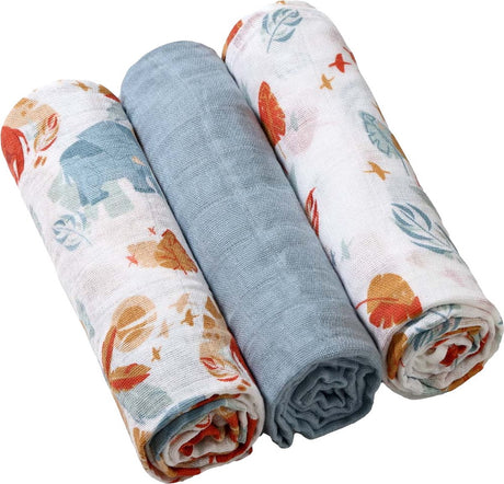 Babyono baby ono 3 stuks blauwgrijs hydrofiel luiers