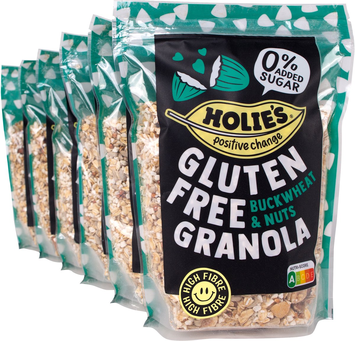 Holie's glutenvrije granola buckwheat nuts 330gr - ontbijtgranen - suikervrij - gezond - vegan