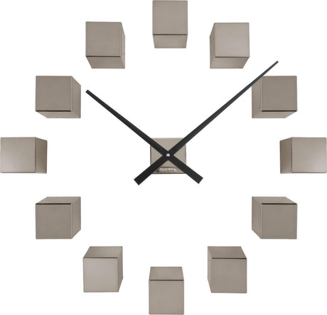 Karlsson wandklok diy cubic metallic - grijs - 40x5.5x40cm - wandklok scandinavisch