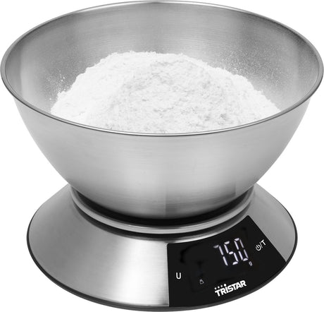 Tristar kw-2453 - keukenweegschaal digitaal - tot 5kg - tot 1 gram nauwekeurig - rvs