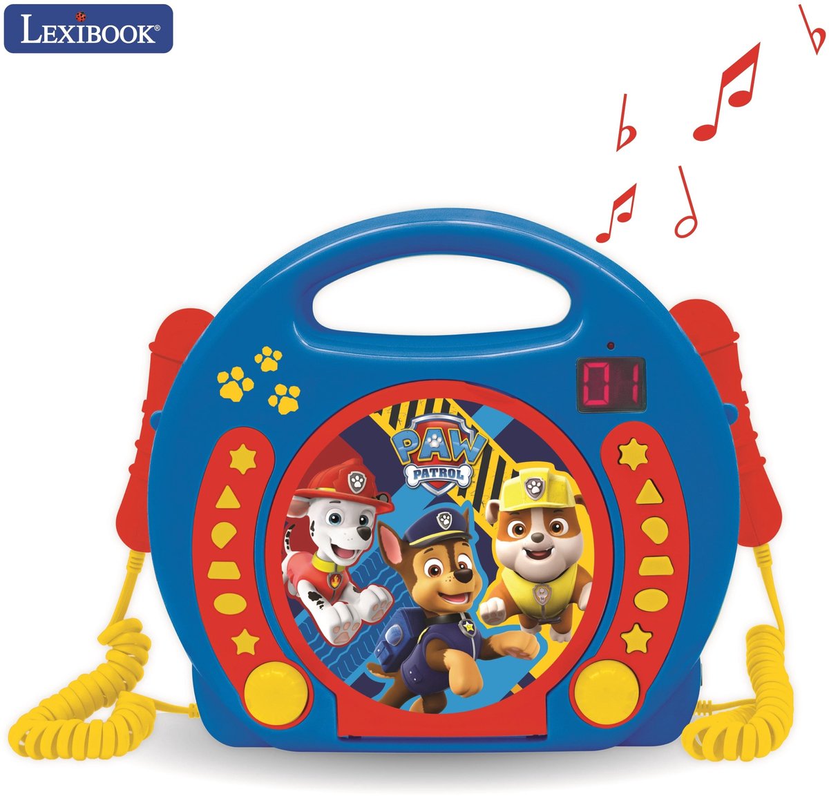Lexibook paw patrol draagbare cd-speler met 2 meezingmicrofoons