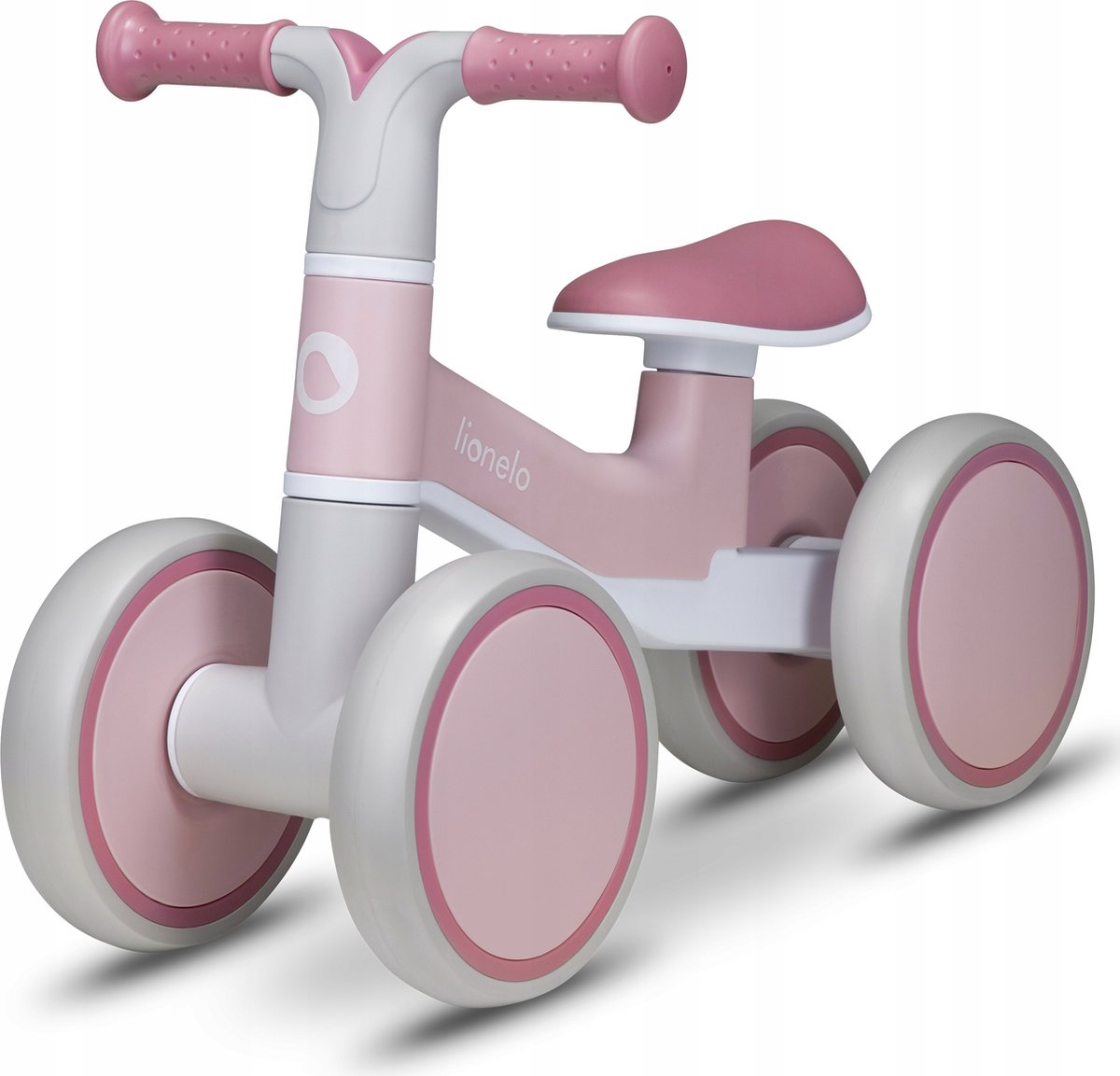 Lionelo villy loopfiets - lichtgewicht - 1-3 jaar - jongens en meisjes - tot 30kg - 4 wielen - schokdemper voorvork - antislip handvatten - ergonomisch zadel - stuurslot - verjaardagscadeau