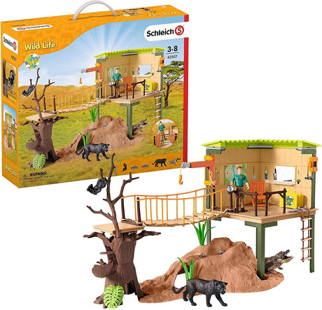 Schleich wild life - het avonturenstation - kinderspeelgoed - wilde dieren uit de jungle - 68 onderdelen, 5 dieren