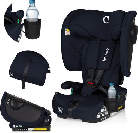 Lionelo nelly i-size autostoel – opvouwbare – 76-150 cm – isofix top tether – 4-standen rugleuning – sips zijbescherming – draagbaar compact – 15-standen hoofdsteun – verkleininzet beenkussen – drankenhouder – ece r129 03 – groep 0+