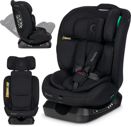 Lionelo aart i-size autostoel 4in1 – 40-150 cm (0-12 jaar) – universeel, geschikt voor elke auto – rwf fwf – achterwaarts tot 105 cm – installatie met autogordel – memory foam hoofdsteun – 13 standen – kantelbaar – r129