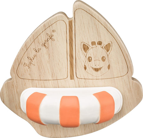 Sophie de giraf so'pure badbootje - badspeelgoed - babyspeelgoed - vanaf 0 maanden - 100% natuurlijk rubber hout - ok-biobased - 11.5x11x8 cm