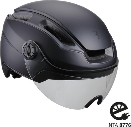 Bbb cycling speed pedelec helm met vizier - large 58 - 62 cm - nta 8776 gecertificeerd - fietshelm dames elektrische fiets - indra faceshield smoke transparant - bhe-56f