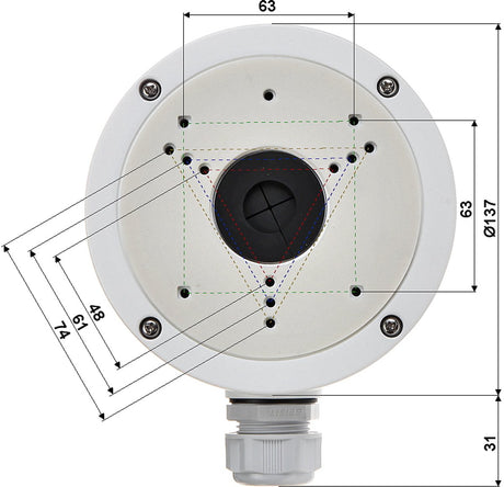 Hikvision - seriële ds-1280zj-s - plafondsteun - geschikt voor bolvormige camera's - aluminium - wit