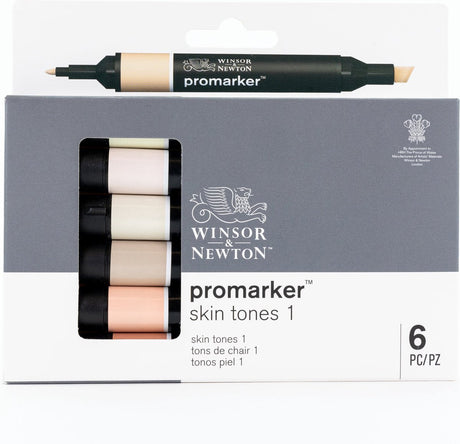 Winsor newton 0290114 promarker™ 6 skin tones set 1 | professionele layoutmarkers alcoholmarkers