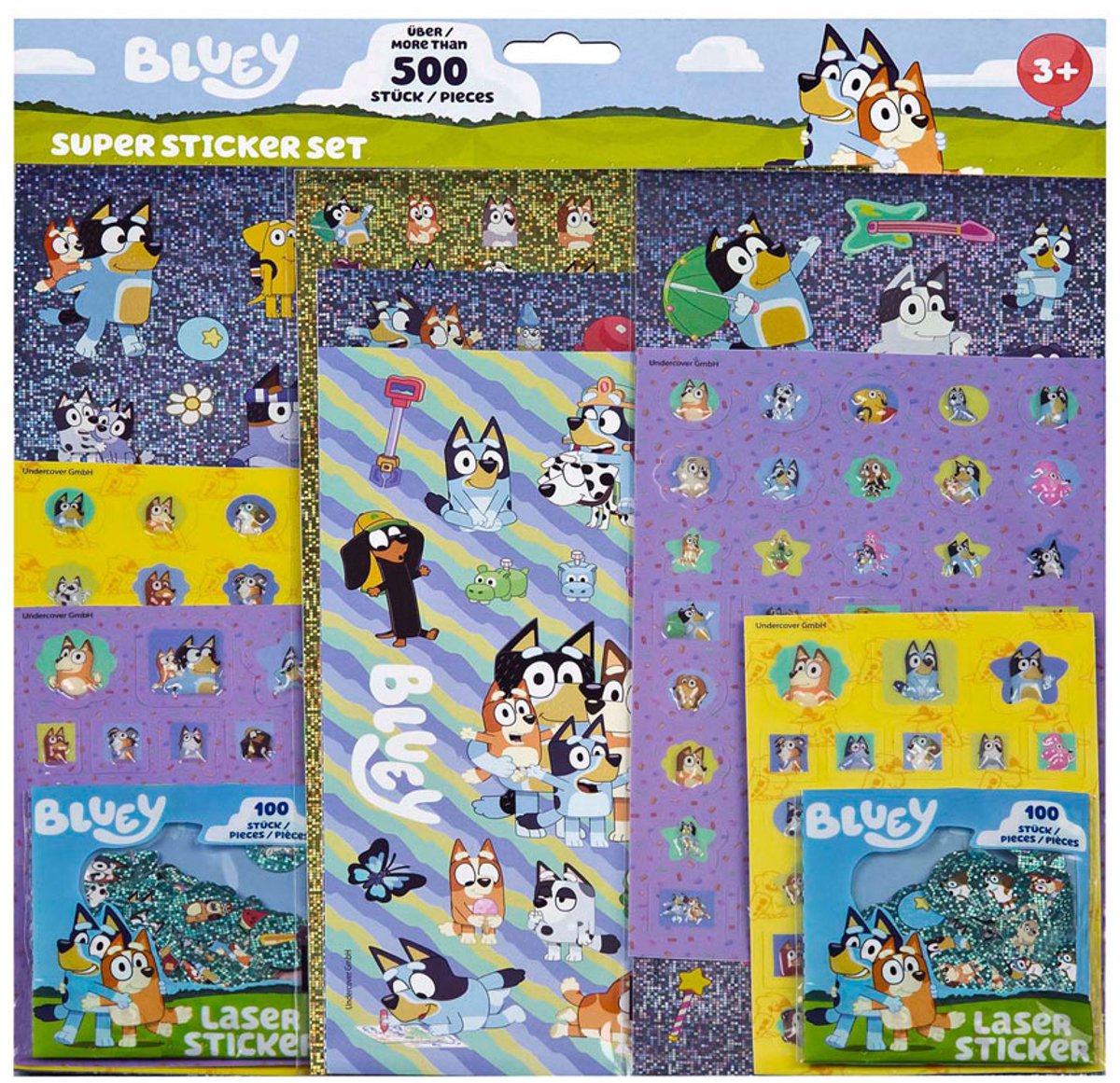 Bluey super sticker set - 500+st.