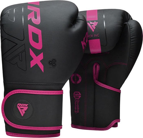 Rdx sports f6 kara bokshandschoenen - boxing gloves - training - vechtsporthandschoenen - boksen - roze - mat - 12 oz