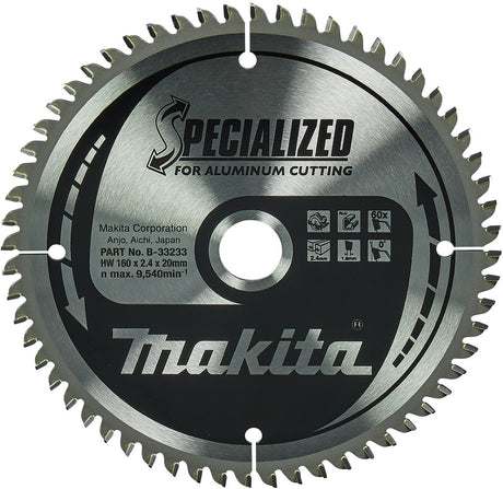 Makita b-33233 cirkelzaagblad aluminium | specialized | 160 x 20 mm | 60-tands