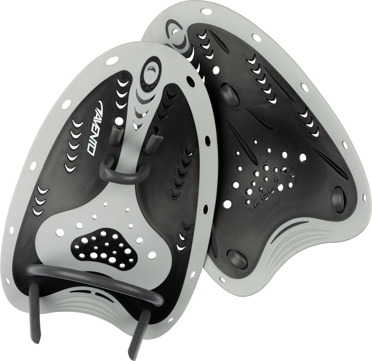 Avento - zwem handpeddels - zilver zwart