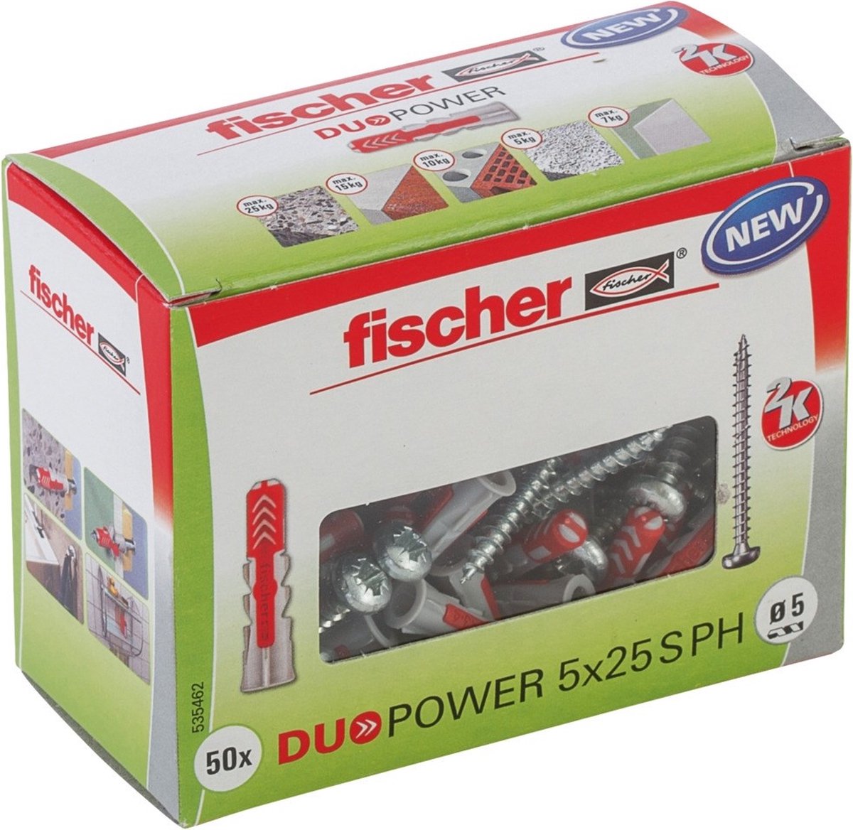Fischer duopower 5x25 met bolkopschroef