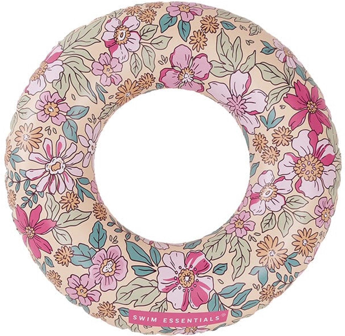 Swim essentials - zwemband - ø95 cm - meerkleurig - bloemenprint - kind - flamingohoofd