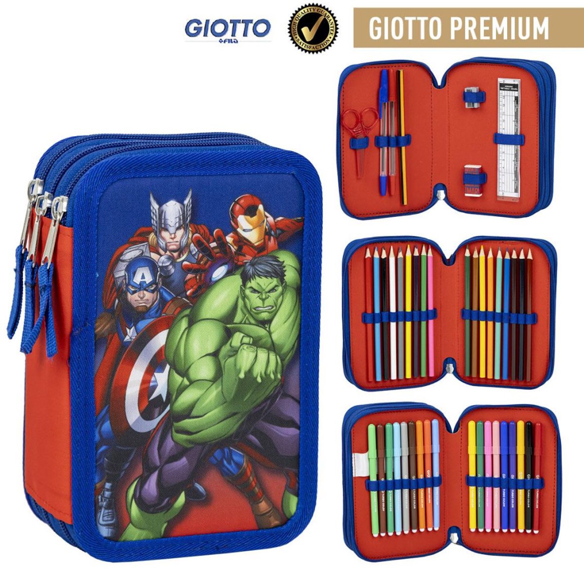 Avengers team 3-laags getinte etui