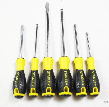 Stanley essential serie - schroevendraaierset - 6 stuks - chroom-vanadium staal - ergonomische handgreep