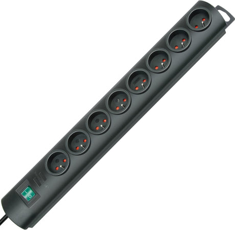 Brennenstuhl primera-line stekkerdoos 8-voudig zwart 2 m h05vv-f 3g1,5 *fr be*