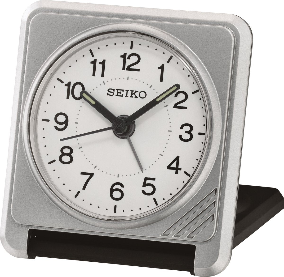 Seiko - zilverkleurige reiswekker qht015s