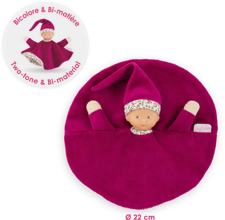 Corolle knuffeldoek roze grenadine baby knuffelpopje 17cm zacht speelgoed.