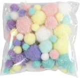 Creativ company pom-poms pastelkleuren, 62gr.
