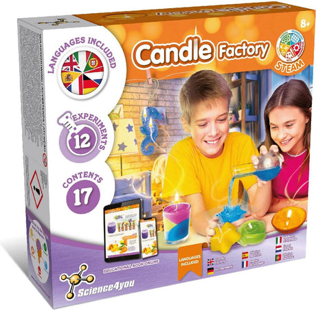 Science 4 you science4you candle factory - experimenteerdoos - diy kaarsen maken voor kinderen vanaf 8 jaar- set met 12 experimenten