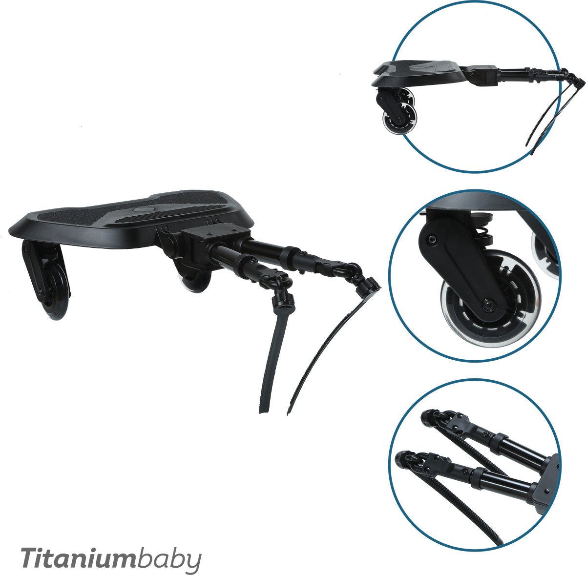 Titanium baby meerijdplankje smart joy2ride black