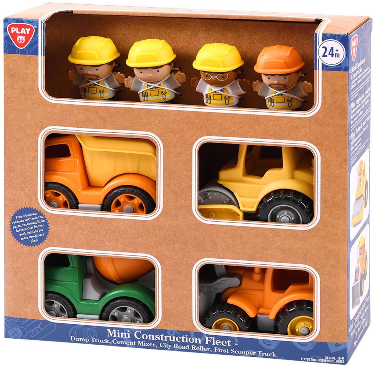 Playgo mini constructie voertuigen met figuren speelset - 8dlg.