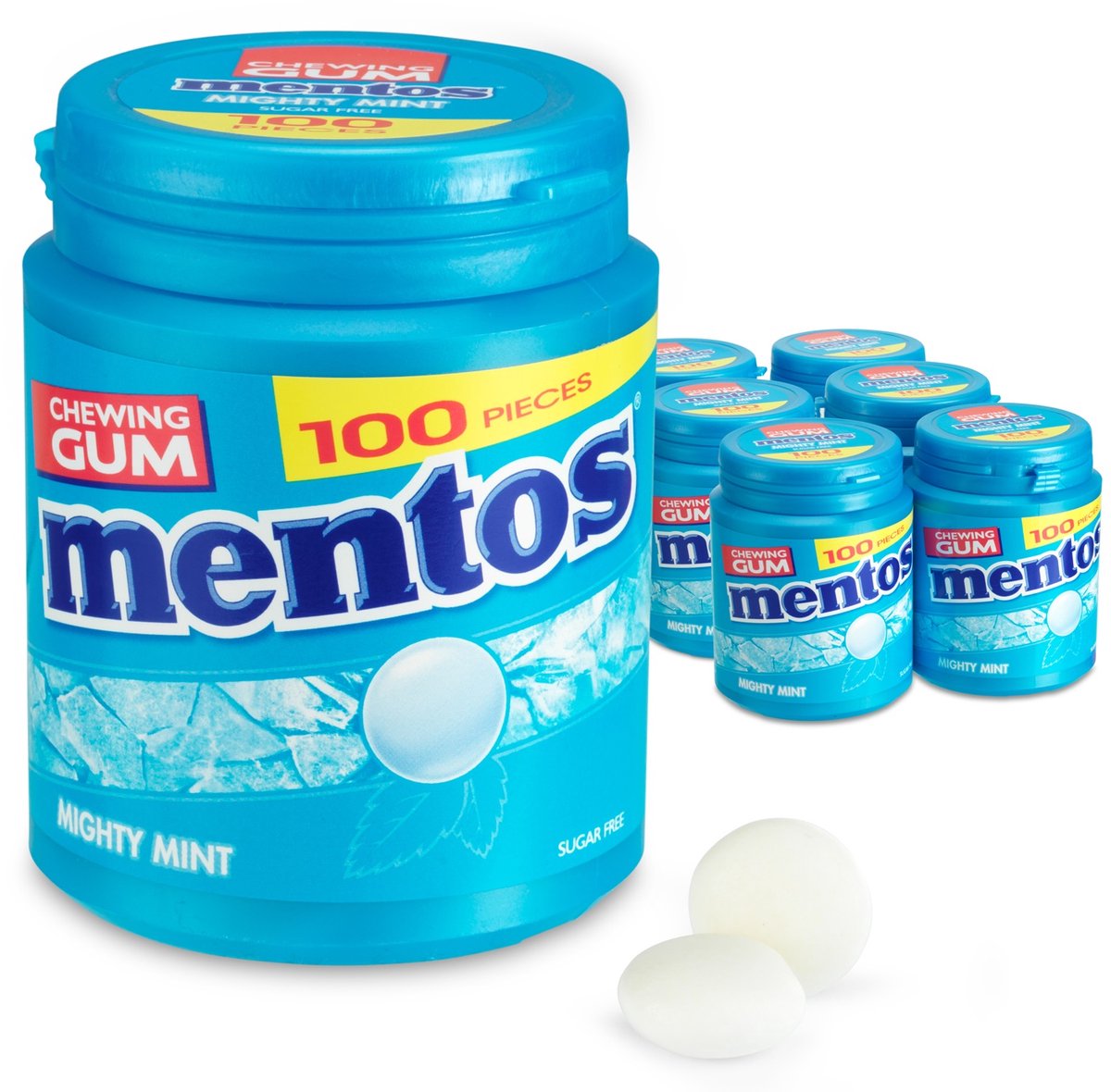 Mentos gum mighty mint - kauwgom - suikervrij - 1x6stuks