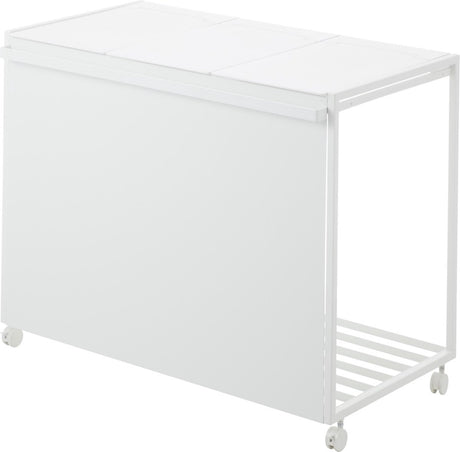 Yamazaki afvalscheidingsprullenbak met wielen - 3 comp - tower - wit