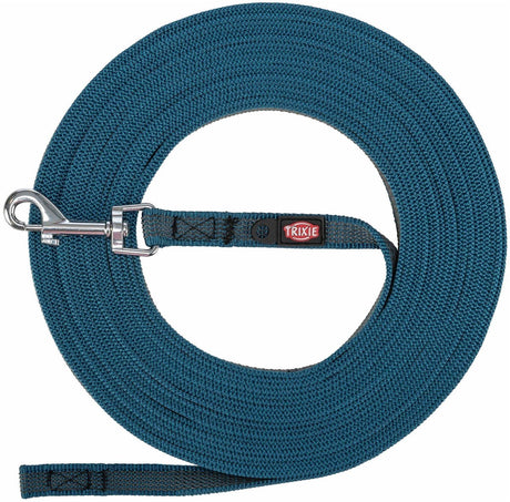 Trixie hondenriem sleeplijn met rubber anti slip petrol blauw