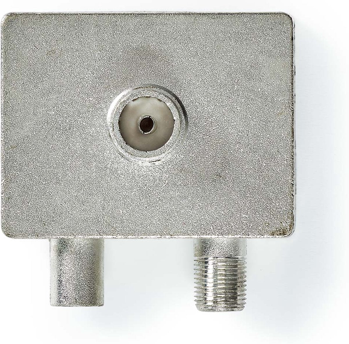 Nedis satelliet- en antenne-adapter - iec (coax) female - f-female iec (coax) male - vernikkeld - 75 ohm - recht - zink - metaal zilver - 1 stuks - doos