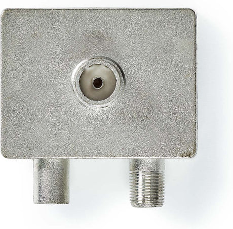 Nedis satelliet- en antenne-adapter - iec (coax) female - f-female iec (coax) male - vernikkeld - 75 ohm - recht - zink - metaal zilver - 1 stuks - doos
