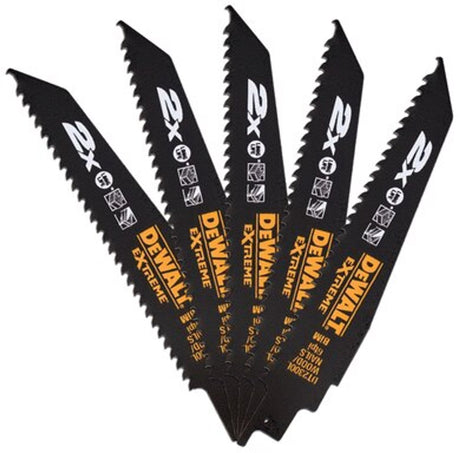 Dewalt extreme serie - reciprozagen bladen - 152mm - bi-metaal kobalt - 5 stuks