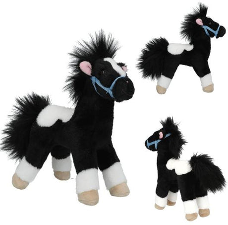 Depesche miss melody knuffel paard zwart-wit 18 cm.