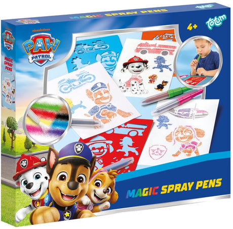 Totum paw patrol speelgoed 5 magische spray pennen blaaspennen met sjablonen - creatief speelgoed knutselset tekenen schilderen cadeautip knutselen speelgoed jongens en meisjes