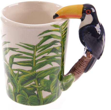 Puckator mok met toekan handvat – aardewerk beker – 13 x 8 x 13 cm