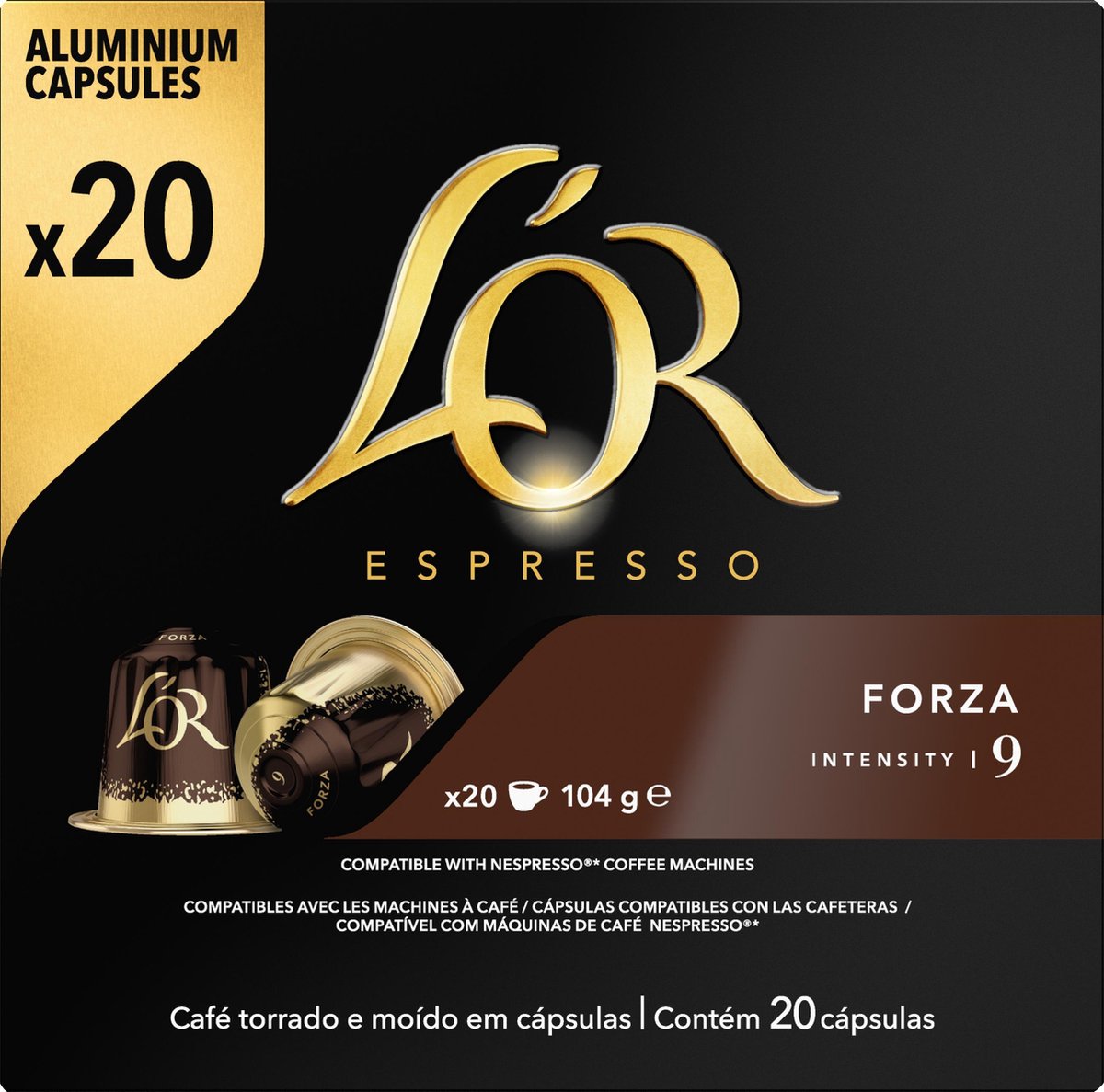 L'or espresso forza koffiecups - intensiteit 9 12 - 10 x 20 capsules