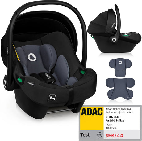 Lionelo astrid i-size autostoel – adac 5-sterren – 40-87 cm – rwf – memory foam – verstelbare hoofdsteun (7 cm) – holmbergs gordels – compatibel met isofix-base kinderwagen – i-size norm – licht veilig