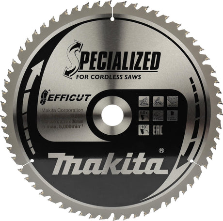 Makita afkortzaagblad voor hout | efficut | ø 305mm asgat 30mm 60t - b-67309