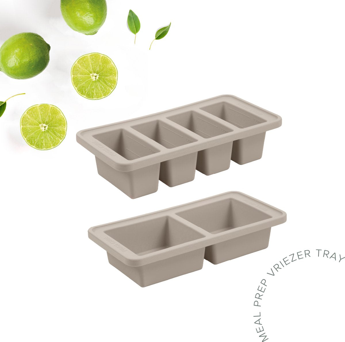 The original foodcube – babyvoedingbewaarbakje – meal prep bakje – diepvriesbakje – vershoudbakje – 100% siliconen vriezer tray met deksel – bpa vrij – geschikt voor vriezer, magnetron, oven vaatwasser – set van 2 - 4 x 250ml en 2 x 500ml - sand