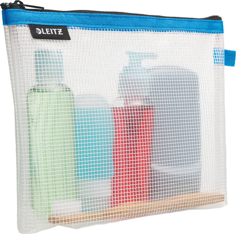 Leitz wow waterafstotende reisetui cosmetica - toilettas - transparant - blauw