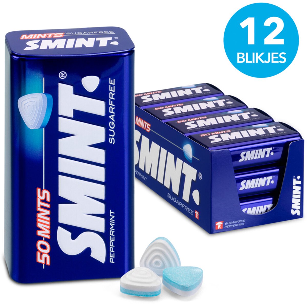 Smint xl peppermint - frismakers - suikervrij - 1x12stuks