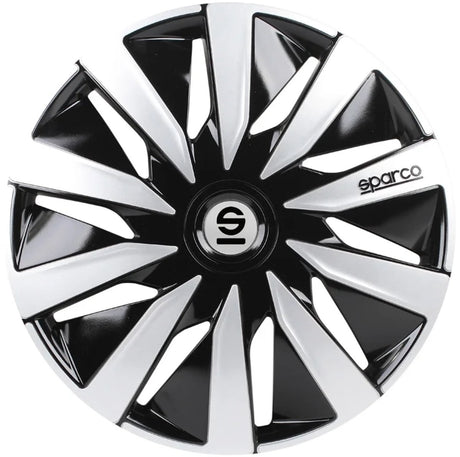 wieldoppen Lazio 16 inch ABS zwart zilver set van 4