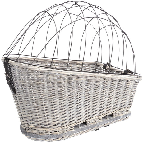 Trixie - fietsmand - bagagedrager - met rooster - grijs - 55x35x49 cm