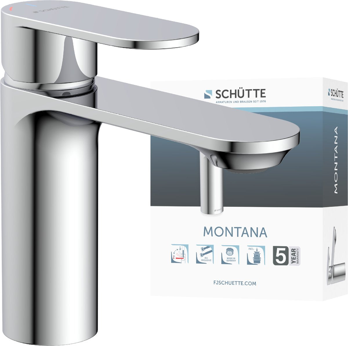 Schütte montana wastafelkraan - mengkraan - chroom