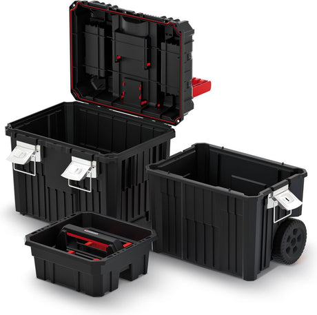 Kistenberg - mobile gereedschapskoffer sorteerdoos op wielen - 450 x 360 x 640 mm