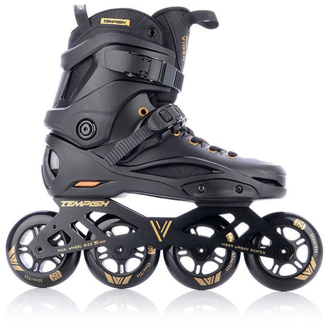 Tempish viber l.e. 90 skeelers volwassenen - 4x90mm wielen - fitness speed inline skates - zwart goud - maat 41