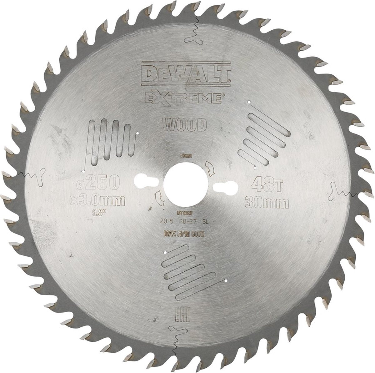 Dewalt dt4323 extreme cirkelzaagblad - 250 x 30 x 48t - hout mdf
