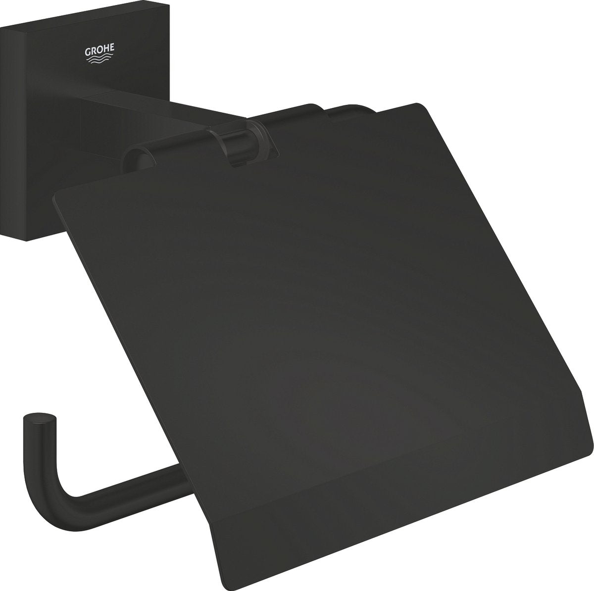 Grohe quickfix start cube toiletrolhouder - met deksel - matte black